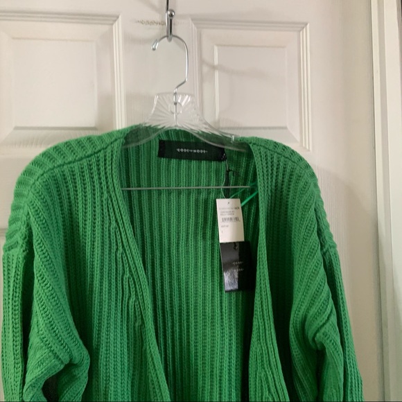 NWT CodeXMode Green Open Front Dolman Cardigan Small - Picture 7 of 10